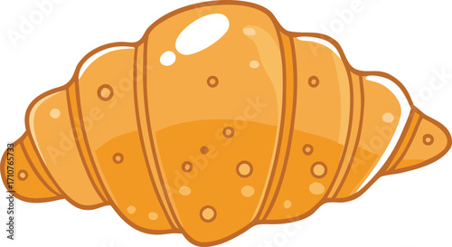 Golden baked croissant pastry orange
