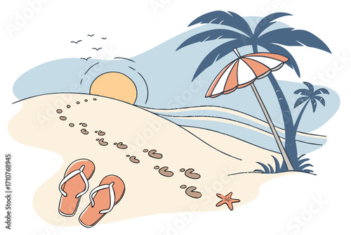 summer beach vector illustration
