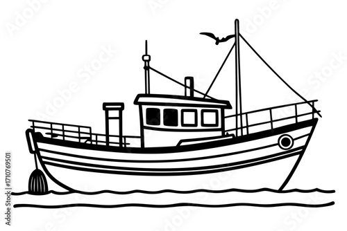 fishing boat silhouette