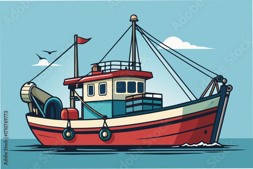 fishing boat in the ocean