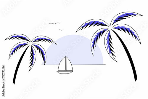 vector illustration of palm trees