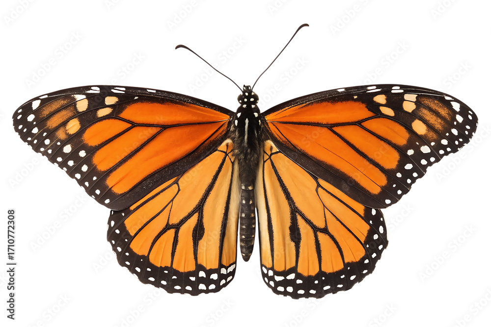 Naklejka premium Monarch butterfly specimen for study