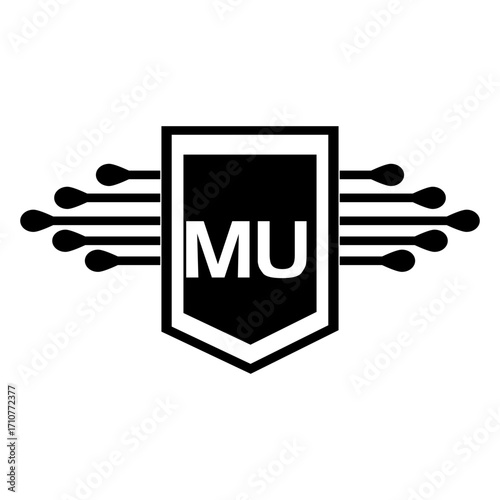 MU letter logo design.MU creative initial MU letter logo design . MU creative initials letter logo concept.