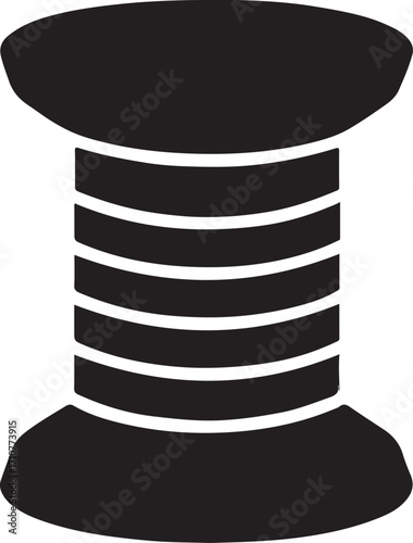 Silhouette vector of bobbin for sewing, tailoring, craft, handmade, textile, and fashion projects.