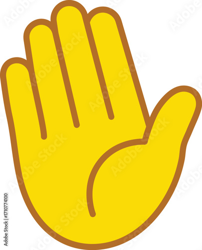 Yellow Open Hand Emoji Symbol on White Background hand gesture