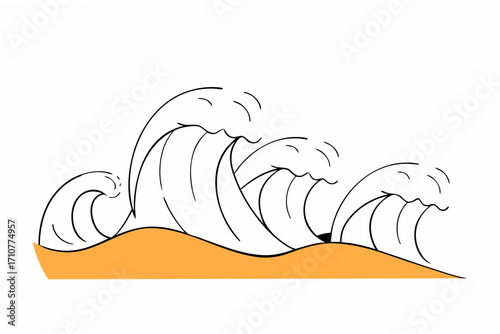 abstract hand drawn waves