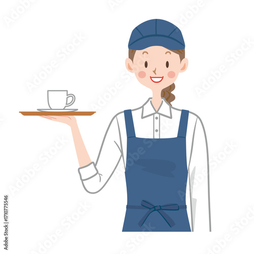 カフェの店員　喫茶店　レストラン
