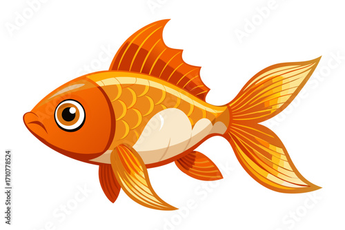 gold fish isolated on white