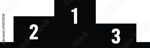 Vector podium illustration numbered 1 2 3 for sports competitions and awards ceremony