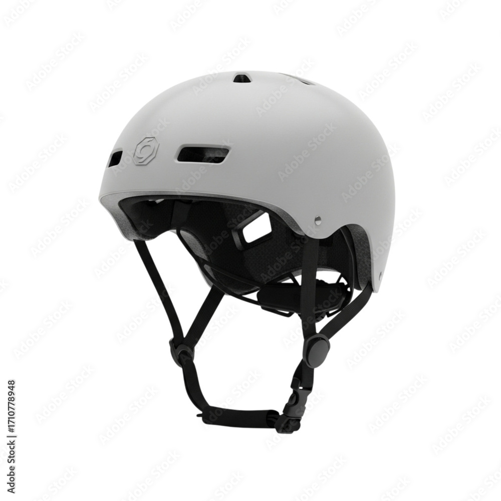 Fototapeta premium white bike helmet for cycling skateboarding and scooter riding safety gear on transparent background