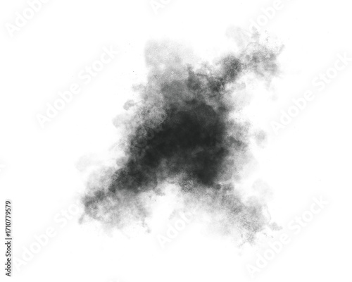 Wallpaper Mural Abstract black smoke cloud texture isolated on white background. Realistic smoky fog effect perfect for overlays, digital art, and graphic design projects. Grunge ink mist illustration. Torontodigital.ca