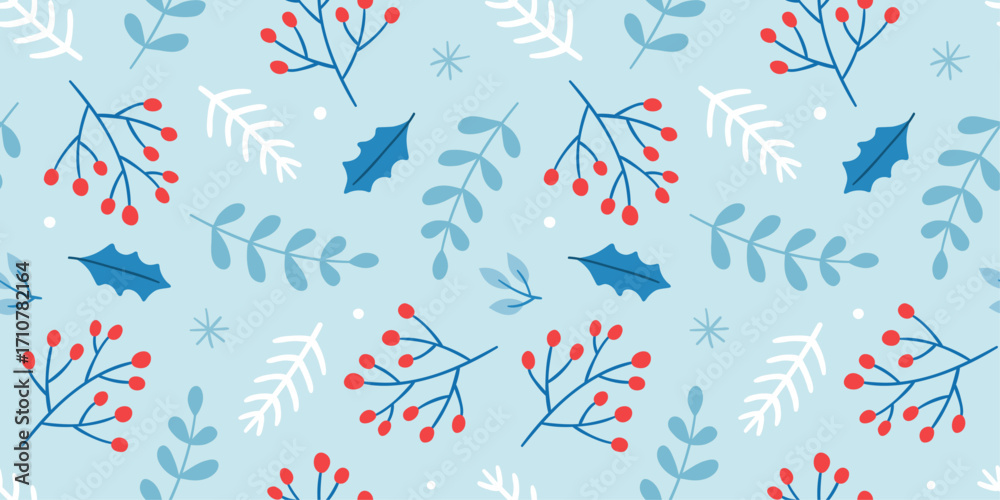 Fototapeta premium Seamless vector Christmas New Year pattern.