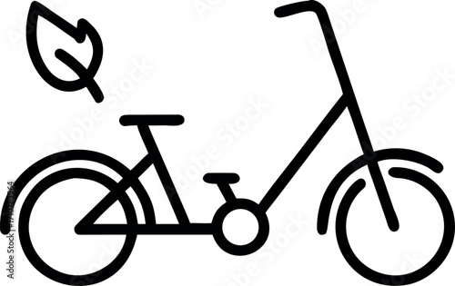 Isolated black silhouette of a vintage bicycle on a white background with a wheel and seat