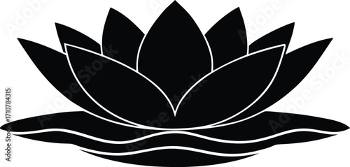 elegant lotus flower in full bloom vector art

