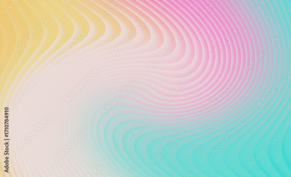 Fototapeta premium Abstract pastel swirl background with yellow, pink, and turquoise gradient colors, creating a soft and dreamy effect