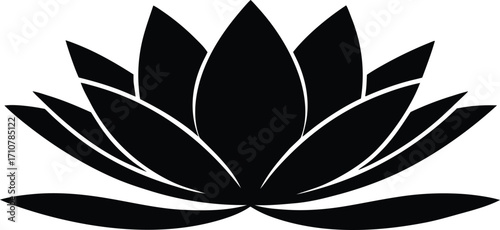 floating lotus bloom on calm water vector illustration
