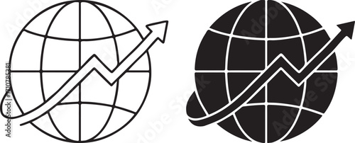 Global Growth World Economy Business Success Finance Icon