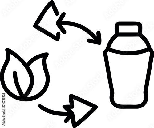 Vector icon illustration of a Japanese woman's body silhouette doing yoga, with a calligraphy kanji symbol for fitness and sport