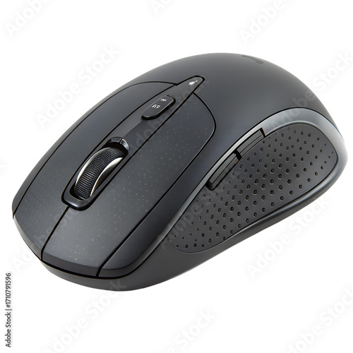 Wireless computer mouse isolated on transparent background, a convenient and ergonomic input device for desktop and laptop computers