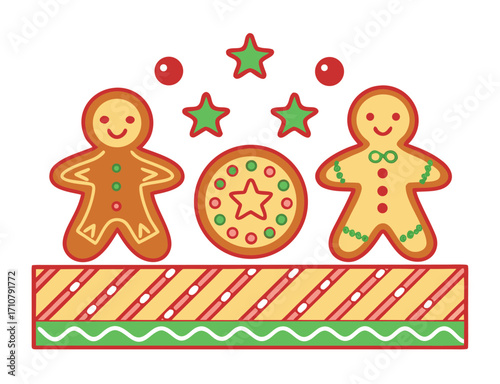 Christmas Gingerbread Cookies Stars and Decoration Festive Holiday Season Delight