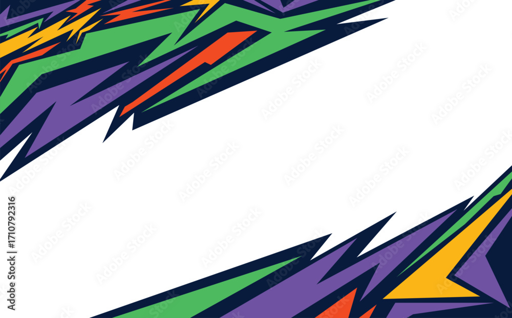 Fototapeta premium Modern colorful sports background with sharp geometric pattern