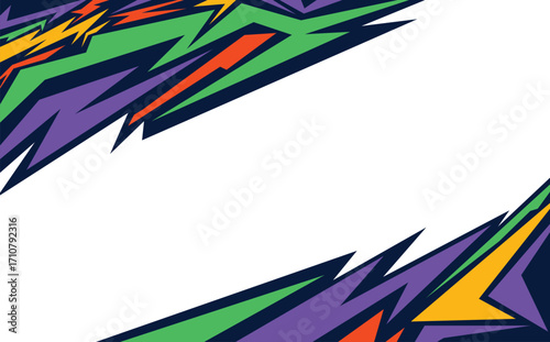 Modern colorful sports background with sharp geometric pattern