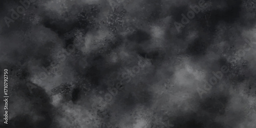Dark cloudy abstract texture with a smoky and misty artistic watercolor effect. black and gray watercolor background creating a stormy atmosphere. storm-inspired dramatic background.	