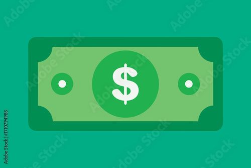 Stylized illustration of a us dollar bill with vibrant colors