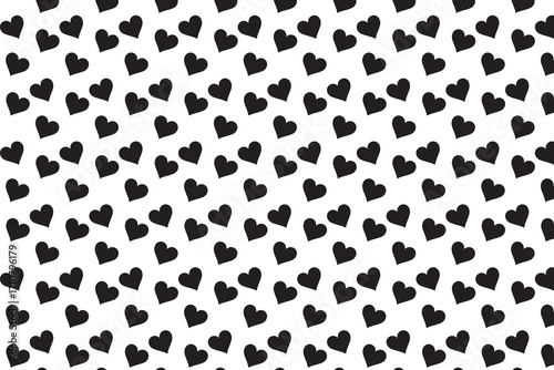 romantic pattern with small black hearts