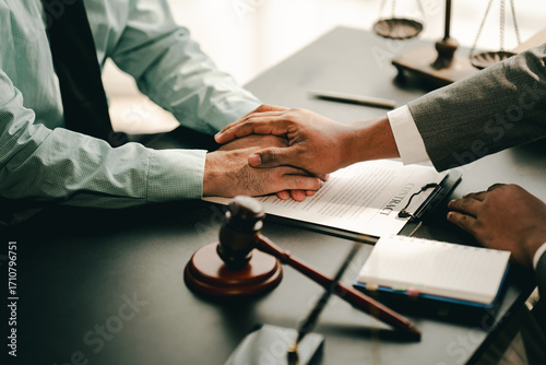 Attorney who provides consolation solutions to his clients. provide legal advice and a serious trusting commitment to issues, justice, and the notion of attorney.