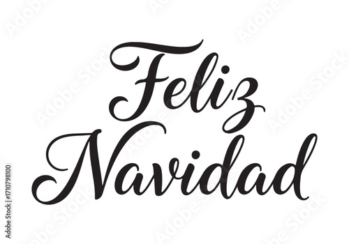 Feliz Navidad black script typography Christmas holiday