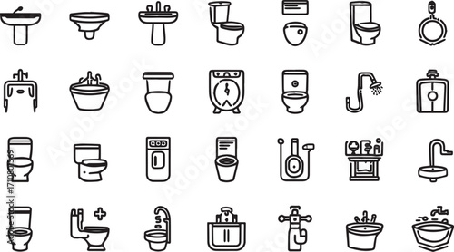Vector EPS bundle featuring multiple wash basin designs such as pedestal, wall-mounted, round, square, and luxury sinks. Ideal for bathroom renovation, sanitary ware catalogs, and plumbing fixture des
