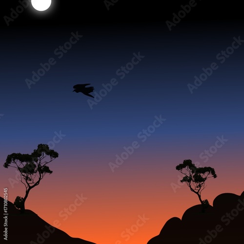 Natural Landscape silhouette