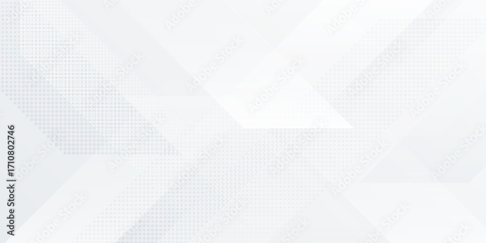 Obraz premium Abstract White and Light Gray Geometric Background with Modern Halftone Pattern. Modern trendy design in vector illustration