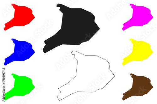 Kluang city (Malaysia) map vector illustration, scribble sketch Keluang or Bandar Kluang map