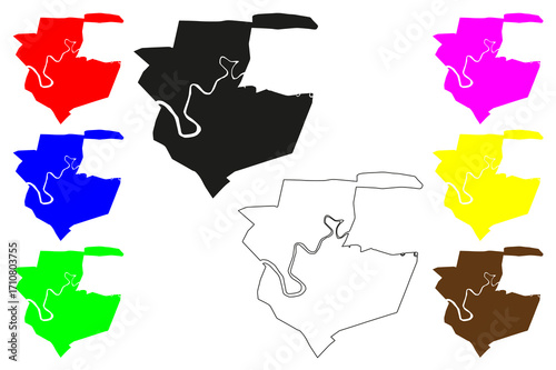 Kuala Selangor city (Malaysia) map vector illustration, scribble sketch Kuala Selangor map