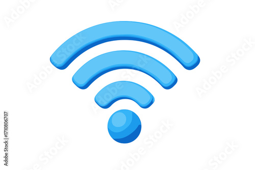Wi-Fi wireless connection network symbol. 3d render illustration of an internet hotspot access point. Digital and online concept for sharing data and free signal zone icon.