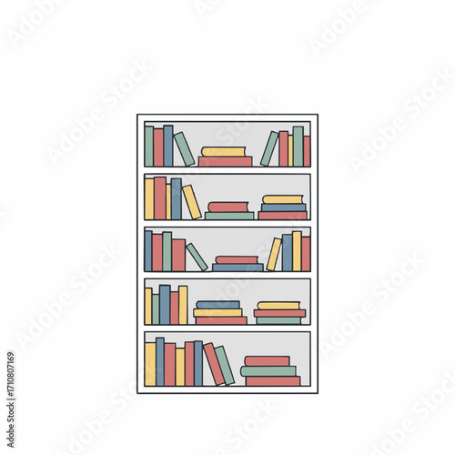  bookcase icon white background .generative ai