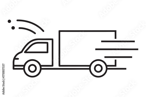 Modern delivery truck illustration with vibrant colors