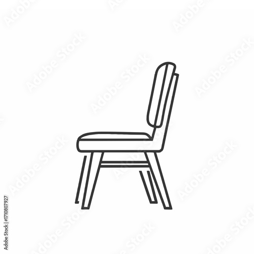  Chair Icon,isolated on white background.generative ai