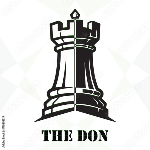 The Don Chess Piece Logo in Black and White