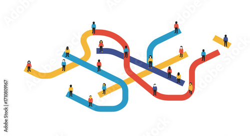 Visualizing Strategic Growth: Premium Abstract Vector for Seamless Corporate Progress