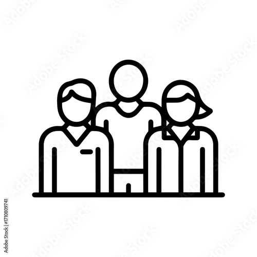 Dynamic team of professionals collaborating effectively for business success, fostering innovation and growth with unity and shared vision, originally a vector graphic