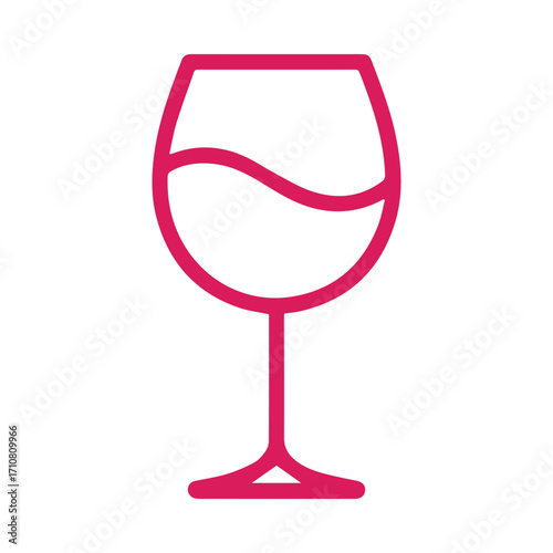 Elegant wine glass icon invites celebration and enjoyment, a stylish symbol for restaurants, bars, and sophisticated events, perfect for digital designs