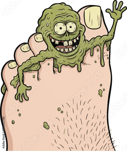 A cartoon illustration of toe jam