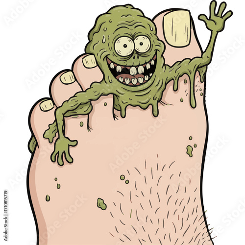 A cartoon illustration of toe jam