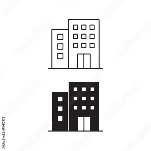 Office Building Icon — Modern Corporate Business Tower Illustration