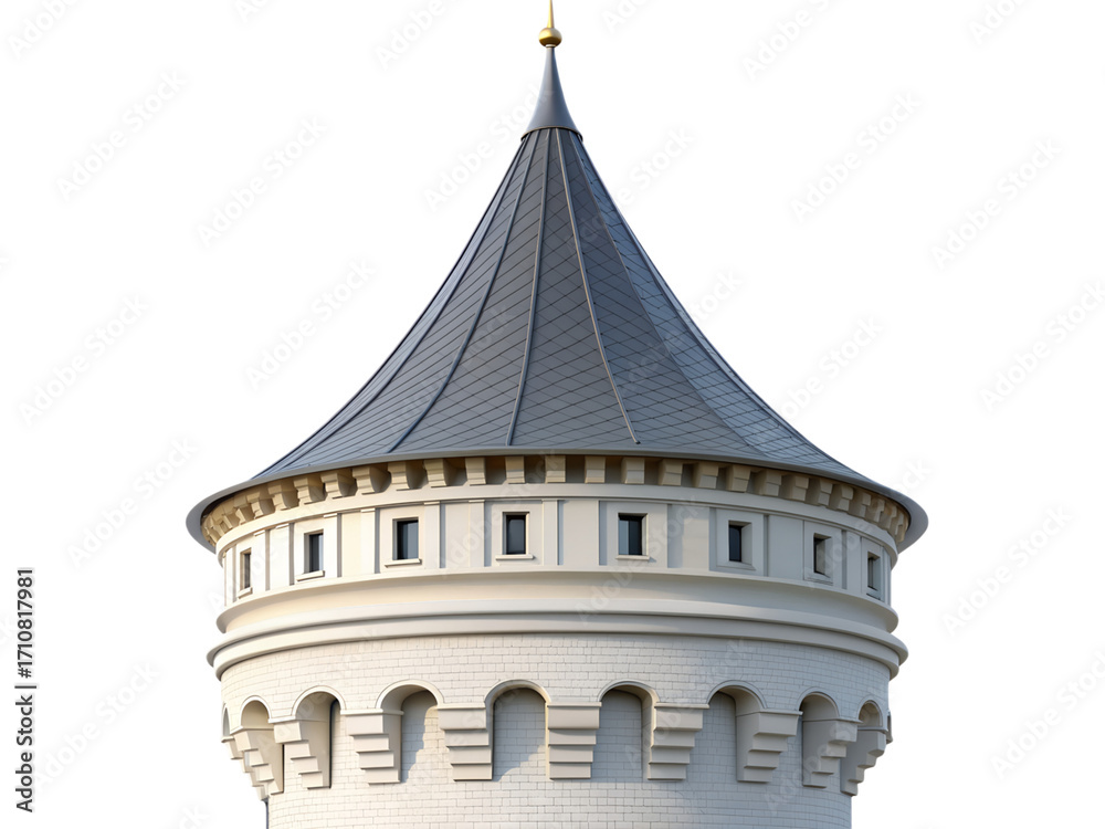 Fototapeta premium Tower of a castle isolated on transparent background