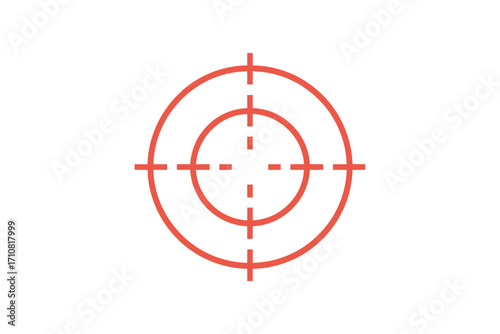 Red crosshairs target symbol on white background