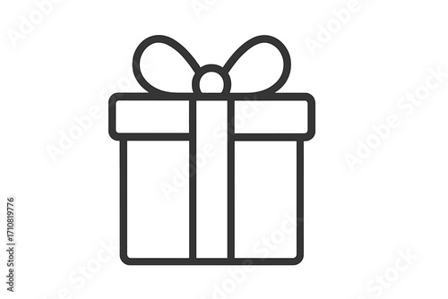 Gift box line icon. Present with bow simple outline vector illustration. Symbol of surprise, celebration, birthday, holiday. Minimalist design for shopping, prize or bonus concept.